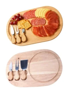 Conjunto petisqueira tábua queijos e frios bambu