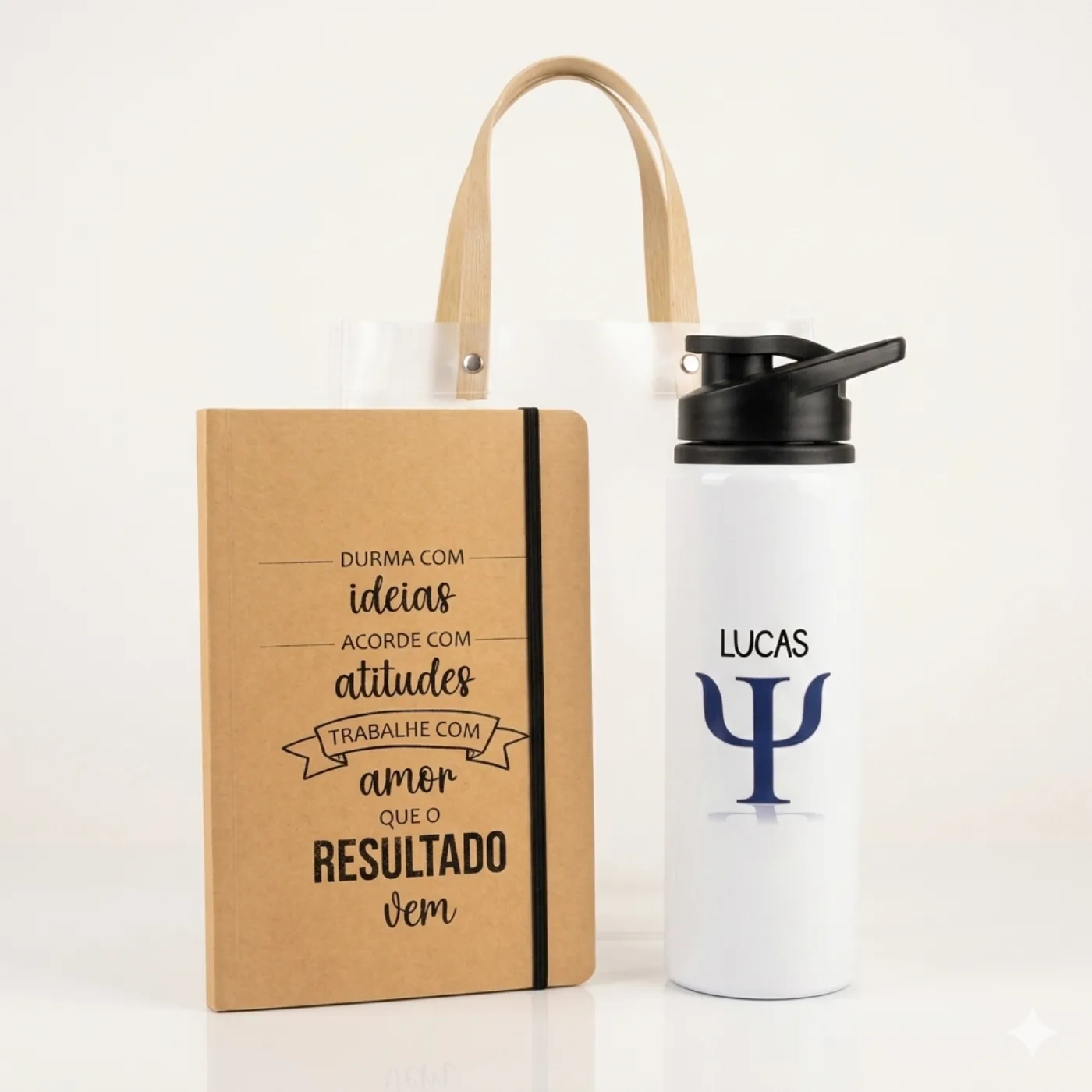Kit Caderno + Squeeze
